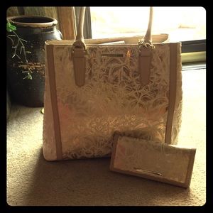 Brahmin Joan Tote and wallet with Palm Trees